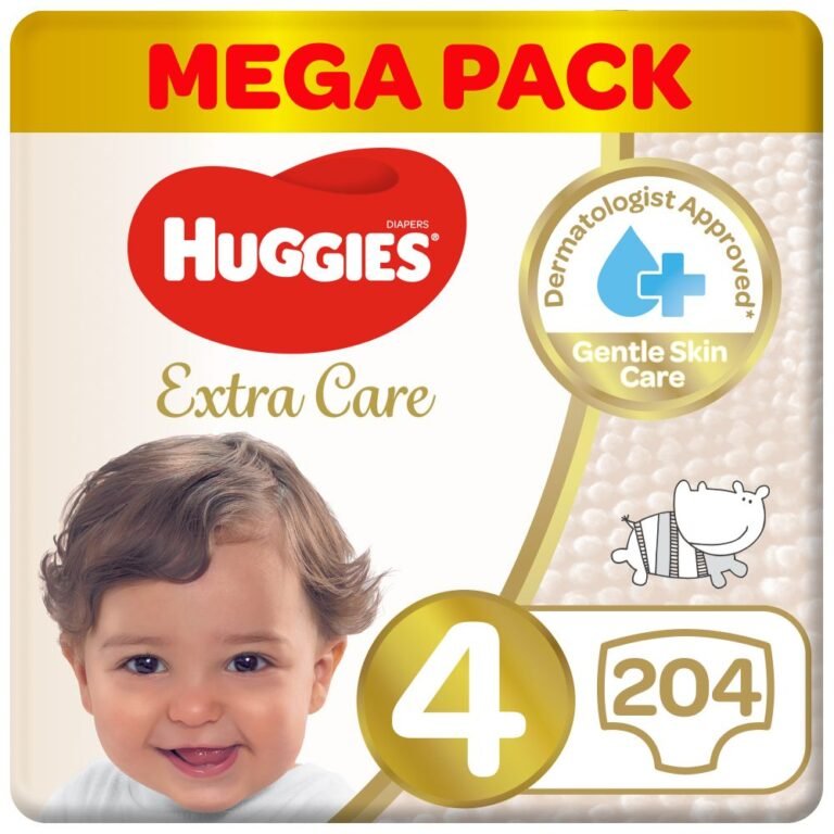 Huggies - Extra Care, Jumbo Pack, Size 4, 8-14 Kg - 204 Pcs