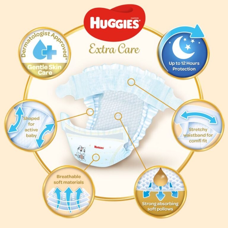 Huggies - Extra Care, Jumbo Pack, Size 4, 8-14 Kg - 204 Pcs