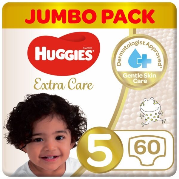 Huggies – Extra Care, Jumbo Pack, Size 5, 12-22 Kg – 60 Pcs