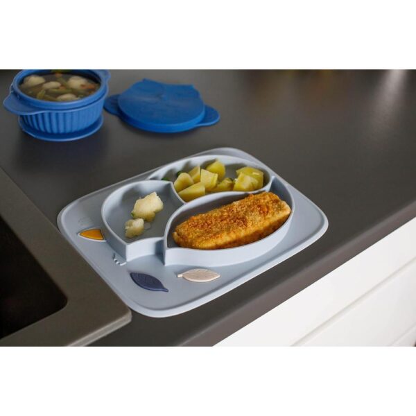 Innogio – Gio Fox Toddler Plate For Baby, Dishwasher Safe, Blue