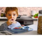 Innogio – Gio Fox Toddler Plate For Baby, Dishwasher Safe, Blue