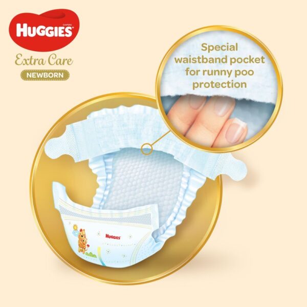 Huggies – New Born Diapers, Size 2, Carry Pack, 4-6 Kg – 21 Diapers