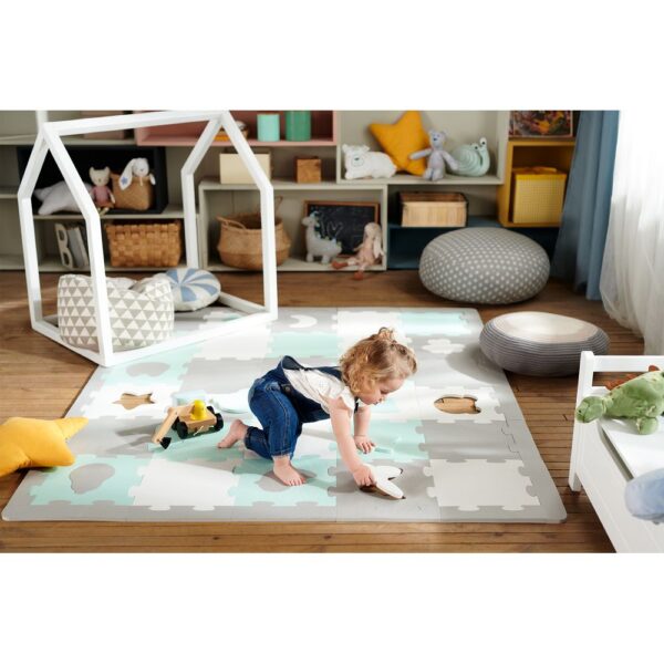 Kinderkraft – Puzzle Luno Shapes Mat 30pcs – Mint