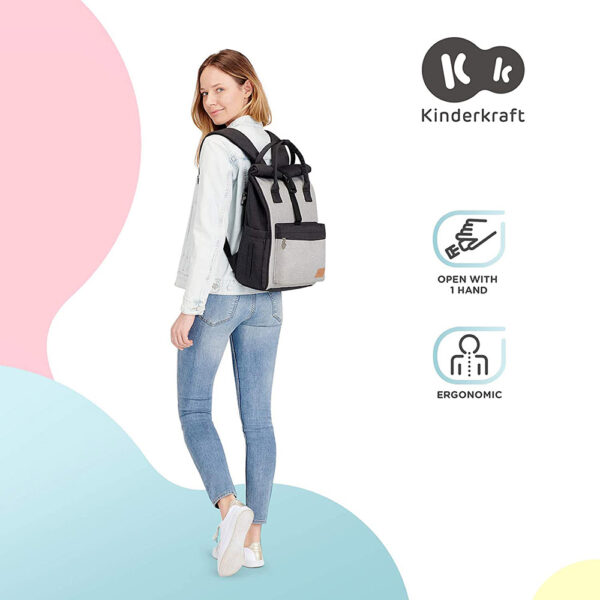 Kinderkraft – Moonpack Diaper Backpack – Grey