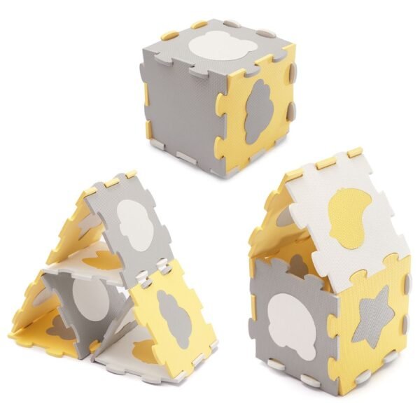 Kinderkraft – Mata Puzzle Luno Shapes Mat 30pcs – Yellow