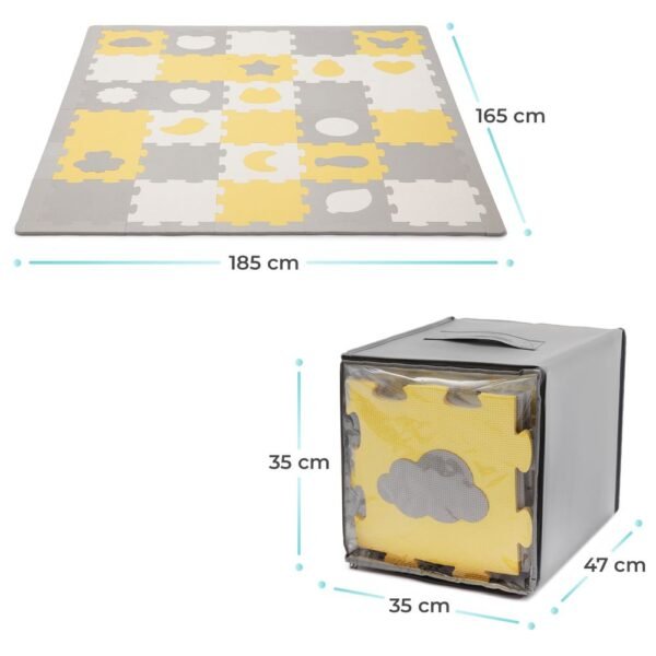 Kinderkraft – Mata Puzzle Luno Shapes Mat 30pcs – Yellow