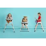 Koo-di Tiny Taster 3-in-1 Wooden Highchair – Convertible Baby & Toddler Feeding Chair with Tray (Rain Cloud)
