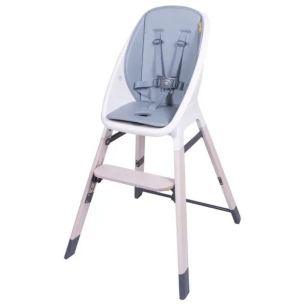 Koo-di Tiny Taster 3-in-1 Wooden Highchair – Convertible Baby & Toddler Feeding Chair with Tray (Rain Cloud)