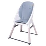 Koo-di Tiny Taster 3-in-1 Wooden Highchair – Convertible Baby & Toddler Feeding Chair with Tray (Rain Cloud)