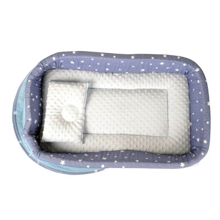 Little Angel - Baby Bed with Comfy Paddings - Blue