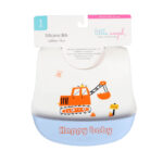 Little Angel – Baby Silicon Bib – White/Blue