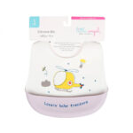 Little Angel – Baby Silicon Bib – White/Purple