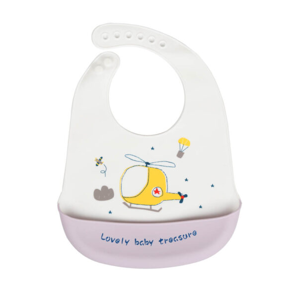 Little Angel – Baby Silicon Bib – White/Purple