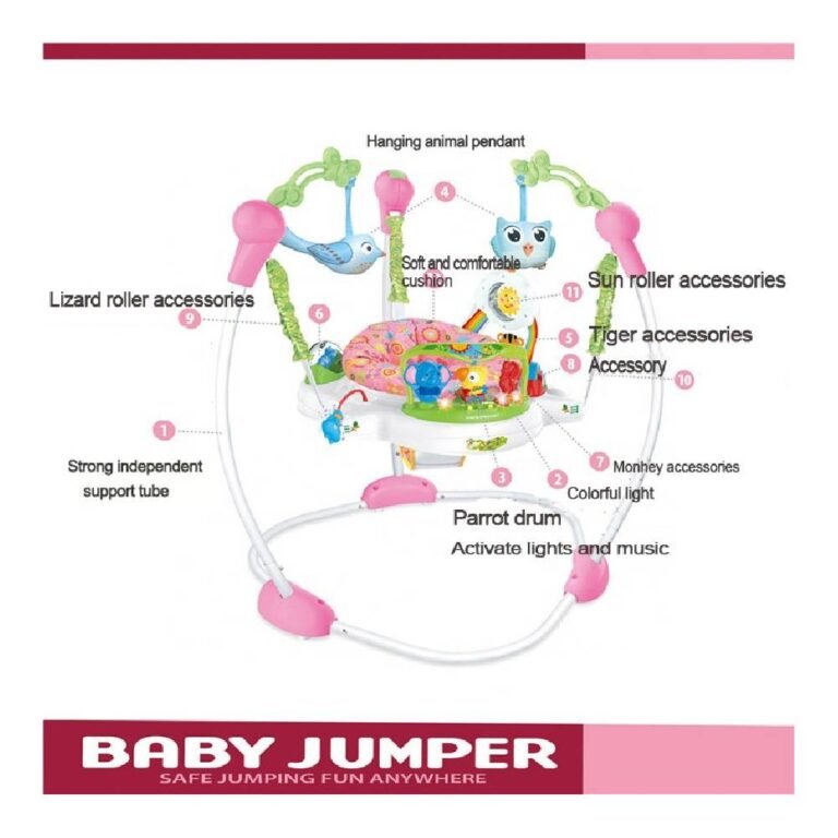 Little Angel - Baby Bungee Jumperoo with 360 Rotating Seat and Interactive Toys