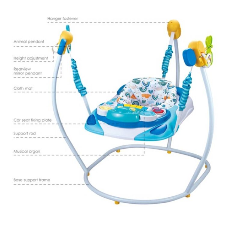 Little Angel - Baby Jumper Bouncer with Music & Play Tray - Blue
