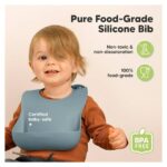 Little Angel – Baby Silicon Bib 2pc Set – Solid Light & Dark Blue