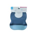 Little Angel – Baby Silicon Bib 2pc Set – Solid Light & Dark Blue