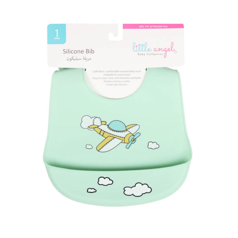Little Angel - Baby Silicon Bib - Green