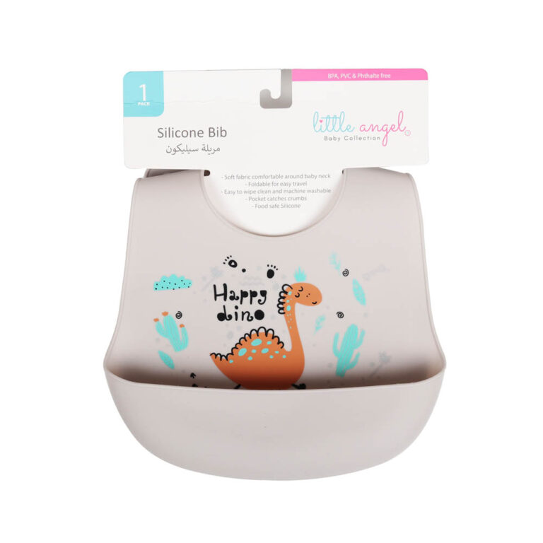 Little Angel - Baby Silicon Bib - Grey