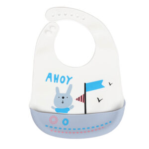 Little Angel – Baby Silicon Bib – White/Purple