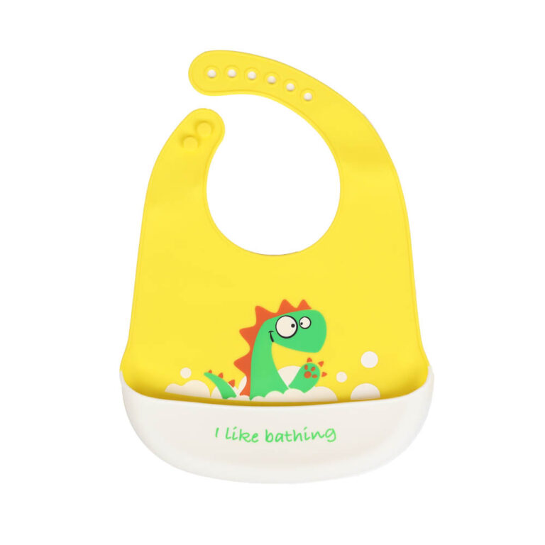 Little Angel - Baby Silicon Bib - Yellow/White
