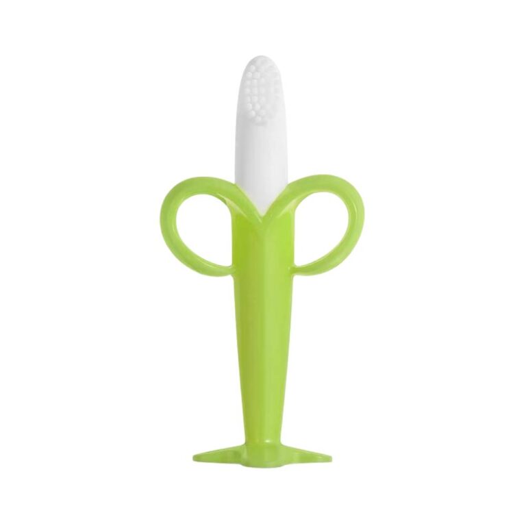 Little Angel - Baby Silicone Teether & Training Toothbrush Safe and Soft - Green