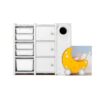 Little Angel – Kid Toys Organizer Cabinet With Bins And Cart – White/Yellow