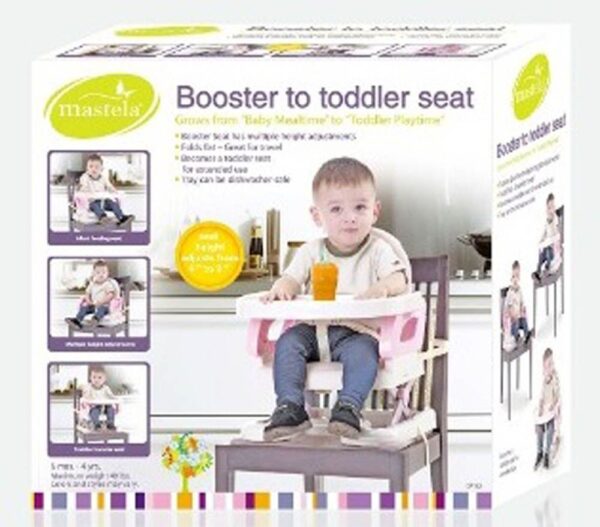 Baby Booster Seat And Fold Up Chair For Toddler 1 + Year-White/Pink