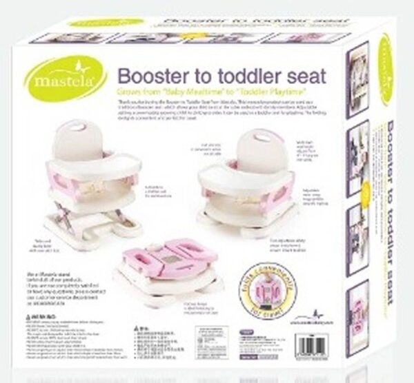 Baby Booster Seat And Fold Up Chair For Toddler 1 + Year-White/Pink