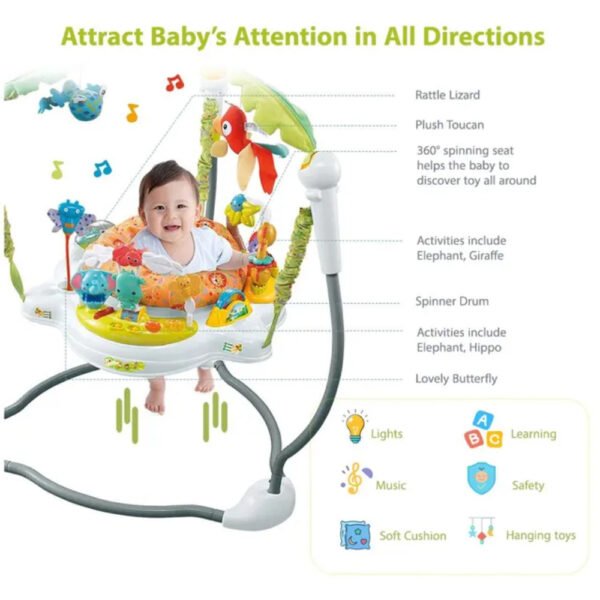 Little Learners – Jungle Jumper With Lights & Music – White