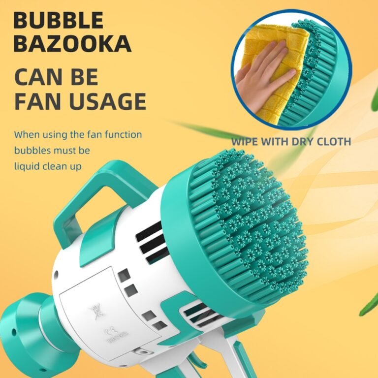 Little Story - 108 Holes Bubble Machine Gun With Light/Bubble Maker - Cyan
