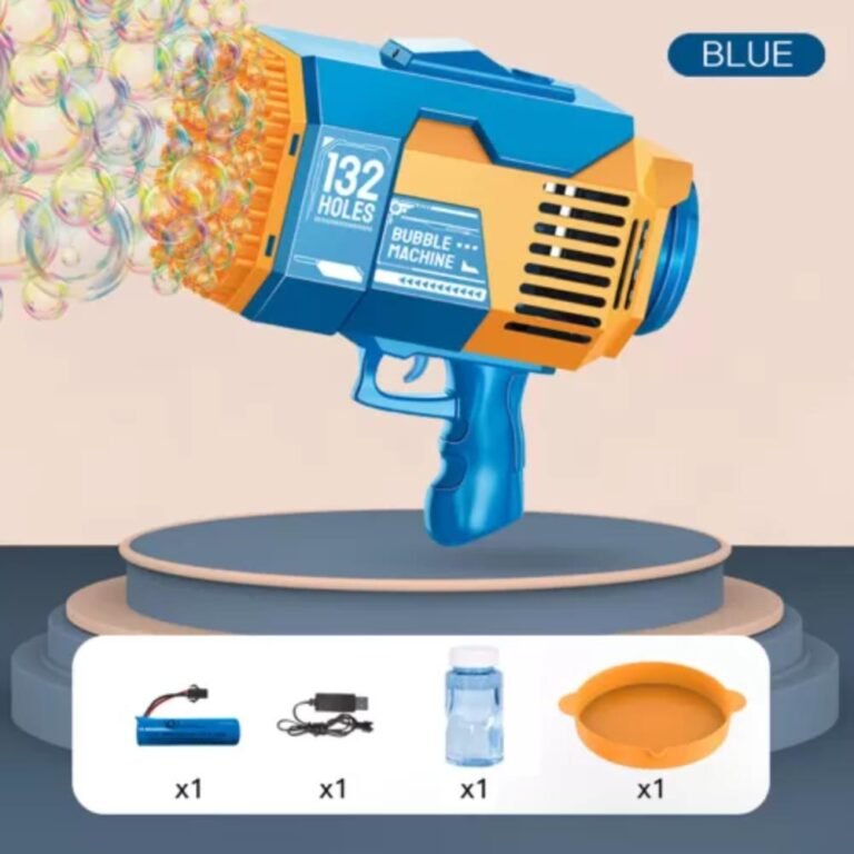 Little Story - 132 Holes Bubble Machine Gun With Light/Bubble Maker - Orange
