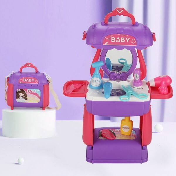 Little Story – 3in1 Beauticia Toy Set Satchel (21Pcs) – Purple