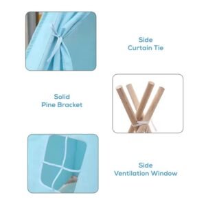 Little Story Canvas Foldable Tent and Teepee Playhouse - Blue