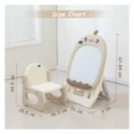 Little Story – Drawing Board with Chair, Magnetic Numbers, 5 Color Pen and Eraser- Beige