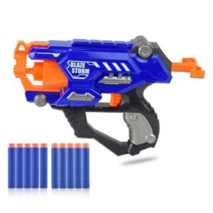 Little Story - Kids Manual Bullet Gun With 10Pcs Soft Bullets - Blue