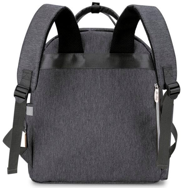 Little Story – Quilted Diaper Backpack W/ Pacifier Bag And Stroller Hooks – Grey