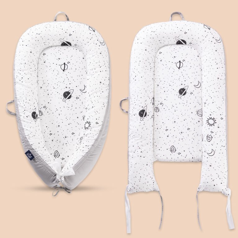 Little Story Soft Breathable Fiberfill Newborn Lounger Bed - Galaxy