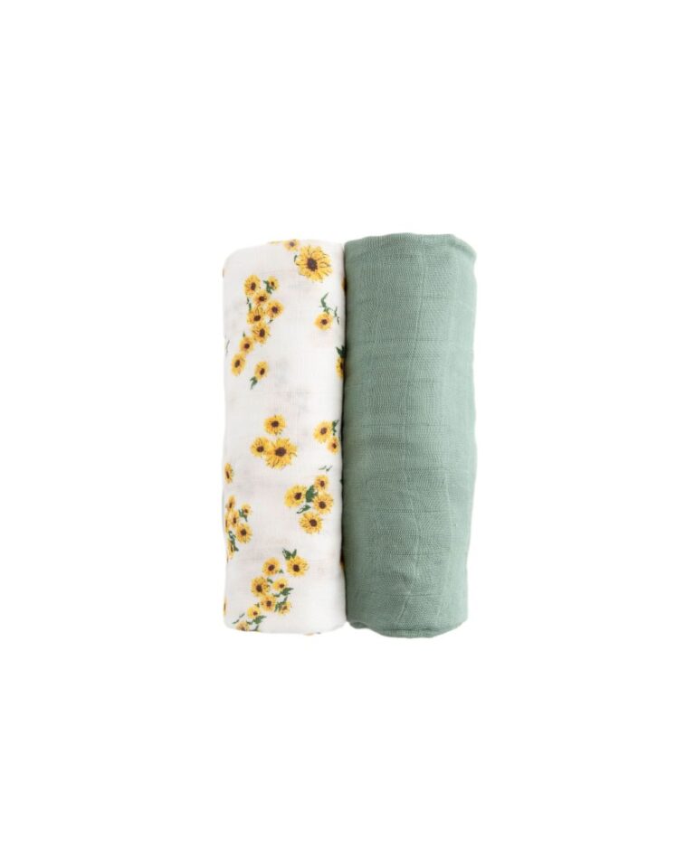 Little Unicorn - Deluxe Muslin - Swaddle 2 Pack Set - Ditsy Sunflower