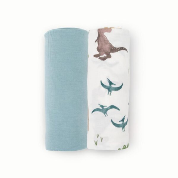 Little Unicorn – Stretch Knit Swaddle 2 Pack – Dino Pals