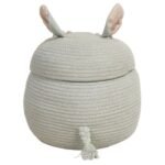 Lorena Canals Henry the Hippo Storage Basket – Blue Sage Handcrafted Cotton & Recycled PET