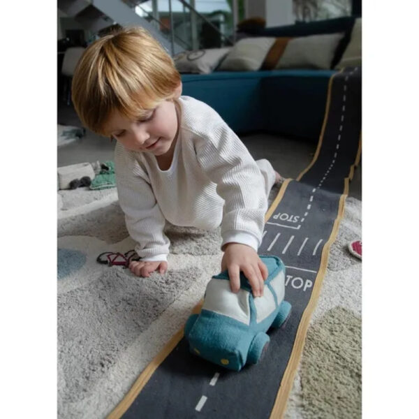 Lorena Canals – Soft Toy Ride & Roll Safari – Washable Cotton Play Mat & Vehicle Set