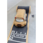 Lorena Canals – Soft Toy Ride & Roll School Bus – Washable Cotton Play Mat & Plush Vehicle Set