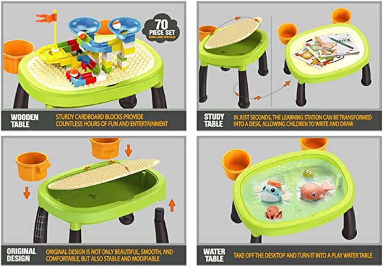 Lovely Baby - Kids Multi-Functional Educational Block Table With Chair