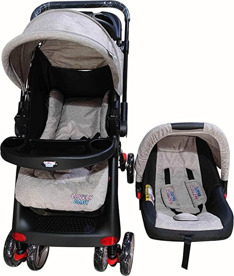 Lovely Baby - Pram Baby Stroller For Kids With Car Seat - Grey