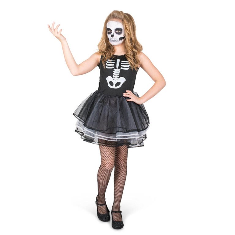Mad Costumes - Bones Tutu Dress Kids Halloween Costume - Black