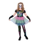 Mad Costumes – Neon Skeleton Tutu Dress Kids Halloween Costume – Multi
