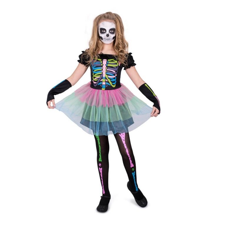 Mad Costumes - Neon Skeleton Tutu Dress Kids Halloween Costume - Multi