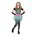 Mad Costumes – Neon Skeleton Tutu Dress Kids Halloween Costume – Multi