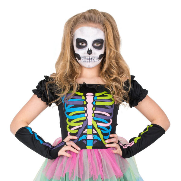 Mad Costumes – Neon Skeleton Tutu Dress Kids Halloween Costume – Multi